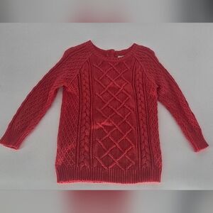 LOFT Red Cable Knit Sweater Women’s Size Small